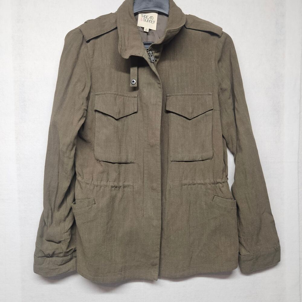 Thread & Supply Olive Green Utility Jacket Military Safari Cargo Women’s Medium